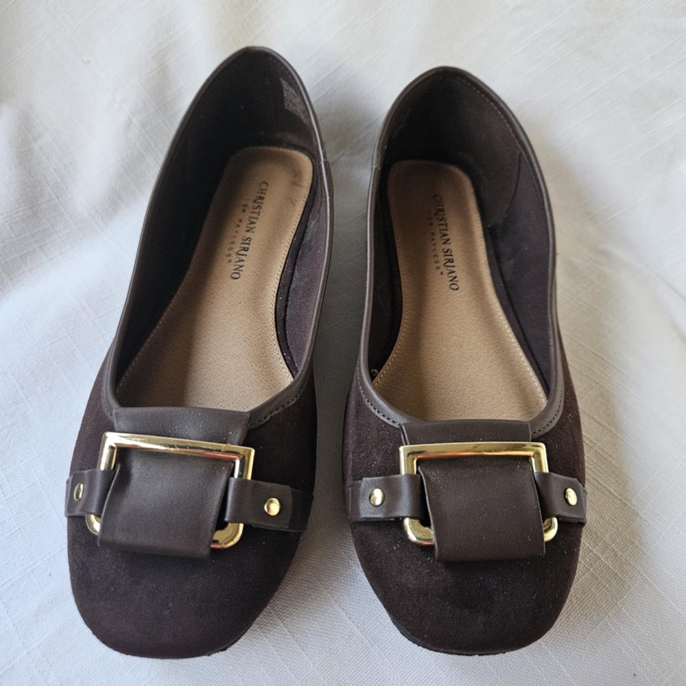 Christian Siriano Cushioned ballet flats 7.5 Cocoa brown suede leatherette